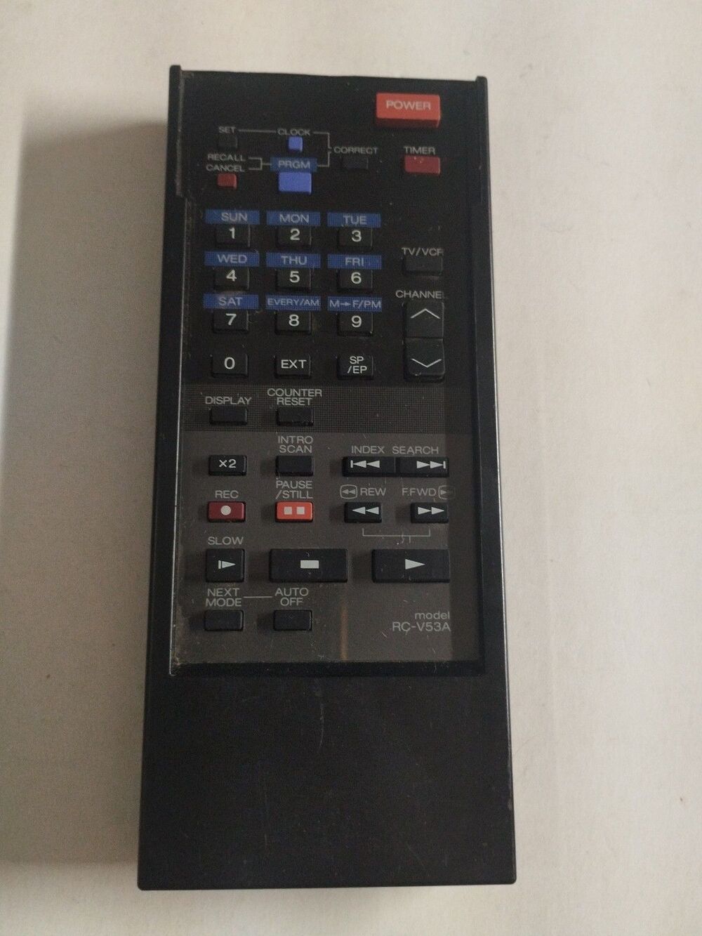 oem akai RC-V53A VCR Remote Control - Tested & Works